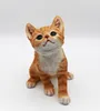 Design Dekofigur Katze sitzend getigert 17x18cm aus Poly Produktbild-Vorschau 1