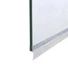A close-up of a shower door seal attached to a glass shower door. Podgląd zdjęcia produktu