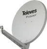 A white satellite dish with a mounting arm, isolated on a white background. Produktbild-Vorschau