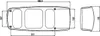 Technical drawing of a car taillight with dimensions. Anteprima dell’immagine prodotto