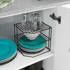 Ripiano da cucina in metallo nero, tre livelli, costruzione Anteprima dell’immagine prodotto 7