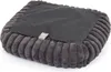 A close-up view of a dog bed with a plush, ribbed exterior and a dark gray fabric interior. Produktbild-Vorschau