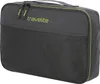 A dark gray packing cube with a mesh front pocket and lime green trim. Produktbild-Vorschau