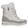 A single white and gray winter boot with white fur trim is shown against a white background. Produktbild-Vorschau