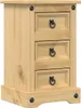 A wooden nightstand with three drawers. Produktbild-Vorschau