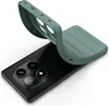 A phone case is shown being placed onto a smartphone. Produktbild-Vorschau