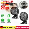 2Pcs USB Tischventilator Mini Clip Fan mit Batterie Tisch Produktbild-Vorschau 1