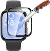 A smartwatch screen protector is being tested for durability by a knife. Produktbild-Vorschau