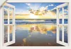 ARTland Wandbild, selbstklebend Fensterblick Sonnenaufgang Produktbild-Vorschau 1