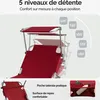 CASARIA® Transat alumimium Pliable Ibiza Rouge Dossier Voir les images du produit 4