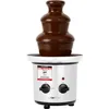 A chocolate fountain on a white background with a product review sticker. Podgląd zdjęcia produktu