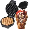 A waffle maker and a bubble waffle cone filled with ice cream and toppings. Náhľad obrázku produktu