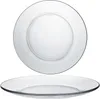 A clear glass plate is shown from two angles: a top-down view and a side view. Podgląd zdjęcia produktu