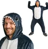 Piżama Onesie Kigurumi Kostium Przebranie Szary Rekin XXL: Podgląd zdjęcia produktu 1