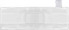 A white microfiber mop pad with stitched lines and a small white tag on the top right corner, isolated on a white background. Produktbild-Vorschau