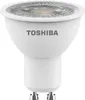 A single white LED spotlight bulb with a Toshiba logo on a white background. Podgląd zdjęcia produktu