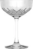A clear, professional studio shot of a single crystal champagne coupe glass with etched detailing. Produktbild-Vorschau