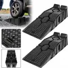 A car tire on a black plastic ramp, with close-up views of the ramp's texture and structure. Podgląd zdjęcia produktu