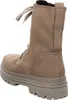 A single beige lace-up boot is shown from the side and back against a white background. Produktbild-Vorschau