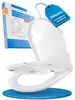 A toilet seat and its packaging are displayed. Produktbild-Vorschau