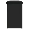 A black shoe bench with a tufted top. Produktbild-Vorschau