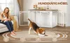 Hundebox Holz 100x60x63 cm, Braun & Weiß, 4 Türen, Produktbild-Vorschau 5