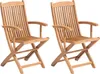 BELIANI Gartenstühle 2er Set Hellbraun Akazienholz mit Produktbild-Vorschau 1