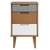 vidaXL Nachttisch MOLDE Braun 40x35x65 cm Massivholz Kiefer Produktbild-Vorschau 4