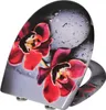 A toilet seat with a floral design. Produktbild-Vorschau