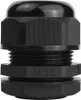 A black cable gland is shown against a white background. Náhľad obrázku produktu