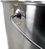 A close-up view of the handle attachment of a stainless steel bucket. Produktbild-Vorschau