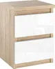 MRBLS_HOME - Nachttisch Eiche Sonoma / Weiß Glanz - Produktbild-Vorschau 1