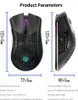 Product dimensions and specifications for a gaming mouse. Produktbild-Vorschau