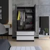 Kleiderschrank Weiß/Anthrazit – 90 x 50 x 180 cm – 2 Produktbild-Vorschau 4