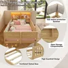 Flieks Kinderbett 90x200cm mit Led, Bodenbett Holzbett mit Produktbild-Vorschau 7
