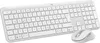 A white wireless keyboard and mouse set on a white background. Anteprima dell’immagine prodotto