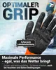 A gloved hand in a snowy environment, with text overlays. Produktbild-Vorschau