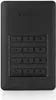 A black external hard drive with a keypad is shown against a white background. Produktbild-Vorschau