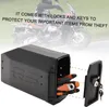 A motorcycle tool box is shown with tools inside, and a motorcycle with a rider in the background. Anteprima dell’immagine prodotto