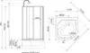Technical drawings and dimensions of a shower cabin. Podgląd zdjęcia produktu