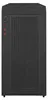 A front view of a black computer tower case. Produktbild-Vorschau
