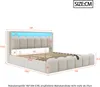A diagram of a bed with dimensions and measurements. Produktbild-Vorschau