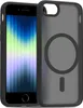 A black iPhone case with a translucent matte back is shown with an iPhone inside. Produktbild-Vorschau