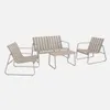 Salotto da giardino in metallo, 4 posti, Beige Anteprima dell’immagine prodotto 1