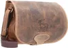 A brown leather messenger bag with a deer embossed on the front. Podgląd zdjęcia produktu