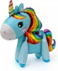 Folienballon 3D Einhorn, blau mit bunter Mähne, ca. 45 cm Produktbild-Vorschau 1