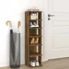 vidaXL Schuhregal Räuchereiche 27,5x27x102 cm Holzwerkstoff Produktbild-Vorschau 2