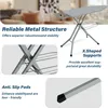 Marketing image showing an ironing board with feature callouts. Produktbild-Vorschau