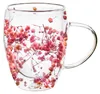 Bicchiere termico con doppio fondo 300 ml con fiori, tazza Anteprima dell’immagine prodotto 2