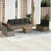 The Living Store 9-tlg. Garten-Sofagarnitur mit Kissen Grau Produktbild-Vorschau 2